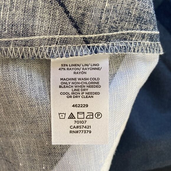 Ann Taylor Blue & White Plaid Ruffle Tie-Back Sleeveless Blouse Size Small NEW - Picture 10 of 10